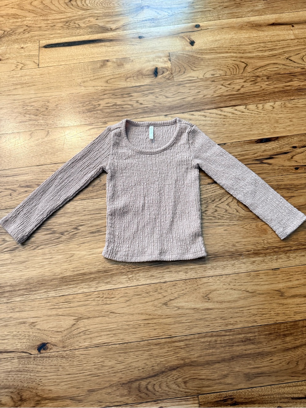Rylee + Cru Ruched Long Sleeve Top in Dusty Pink